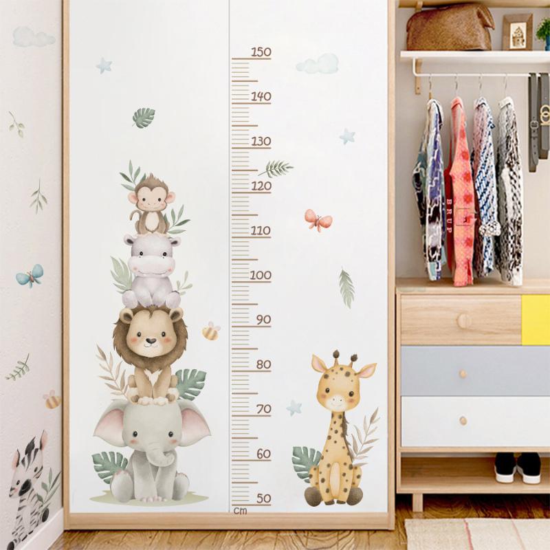 Baby Nursery Jungle - Stiker Grafik Pertumbuhan Anak Baru Pengukur