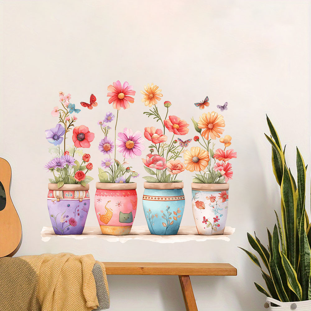 Baby Nursery Vase - Stiker Dinding Pot Bunga Ajaib Cat