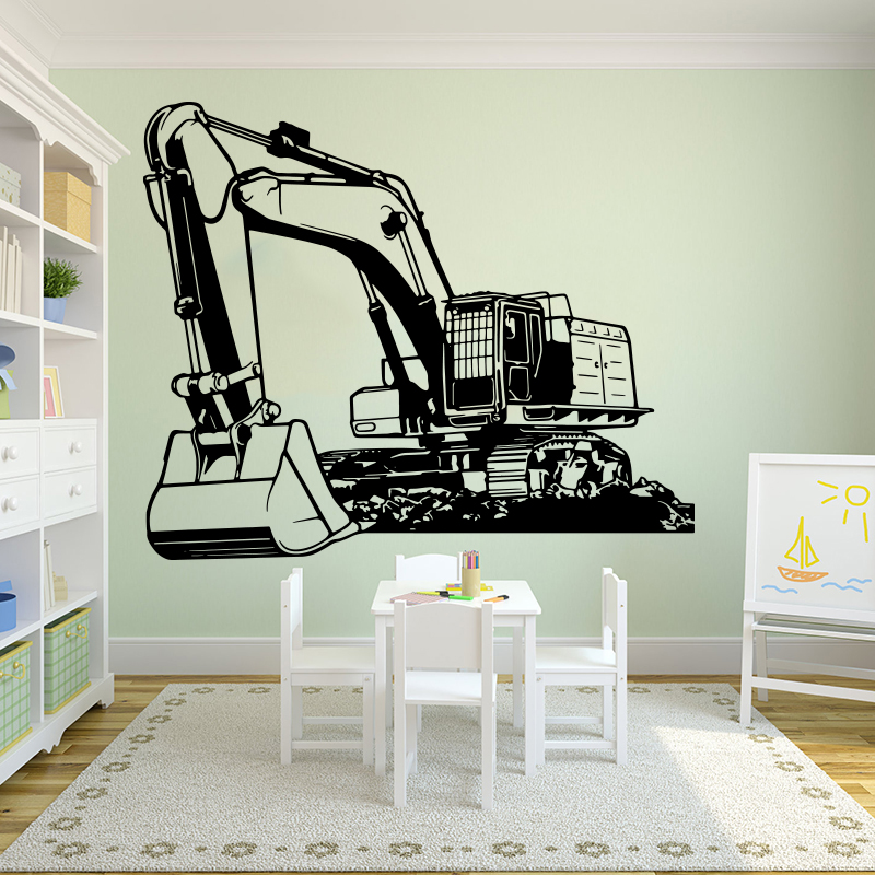 Baby Nursery Wallpaper - Peralatan Berat Besar Stiker Dinding Penggali