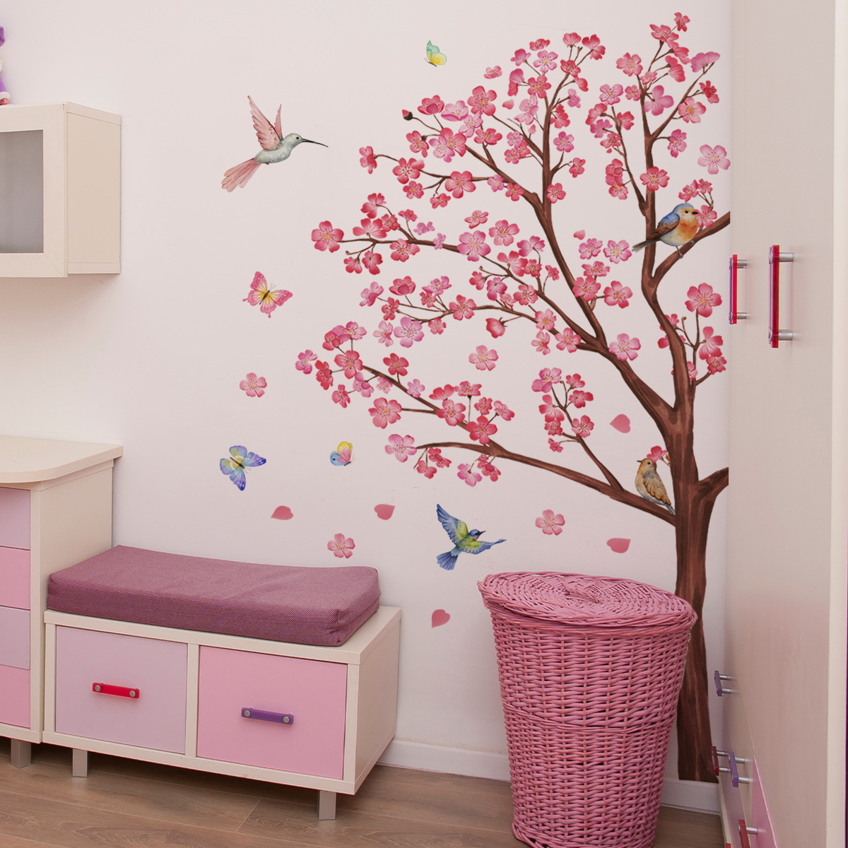 Baby Nursery Products - Stiker Dinding Bunga Burung Cat Air