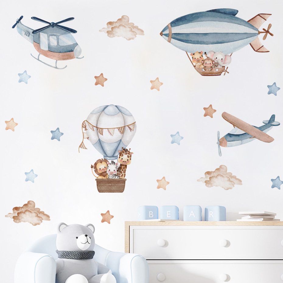 Baby Nursery Wallpaper - Cat Air hewan panas balon udara