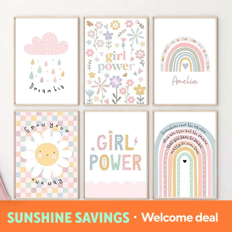 Baby Nursery Posters - Lukisan Kanvas Seni Dinding Kamar Anak