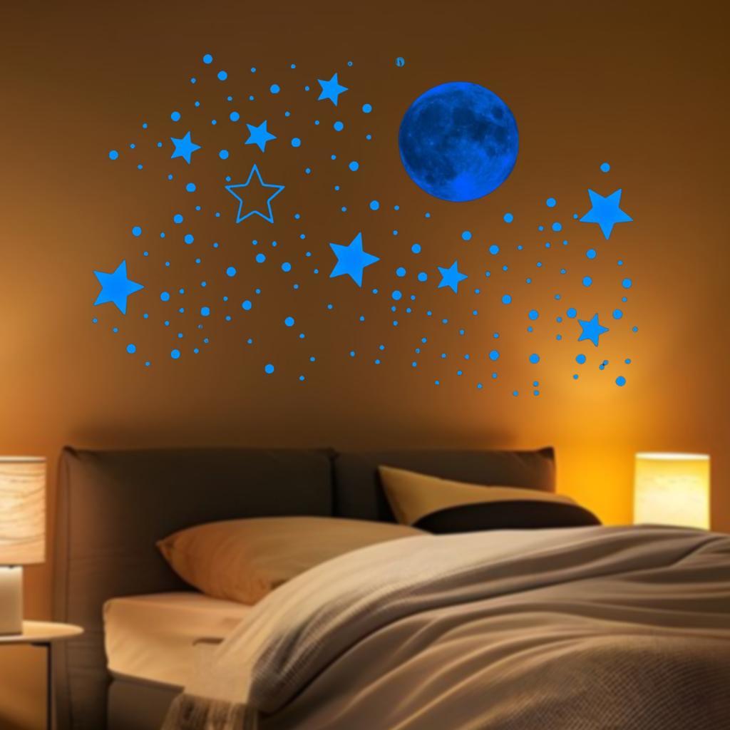 Wall Decal Nursery - 5x Stiker Dinding Menyala dalam Gelap