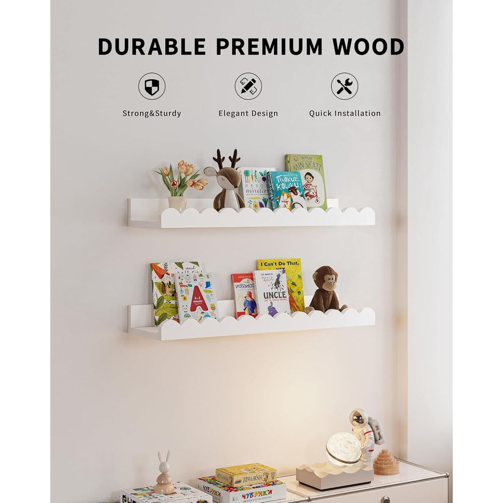 4 Paket Rak Dinding Putih, Rak - Baby Nursery Floating Shelves ulasan dan harga