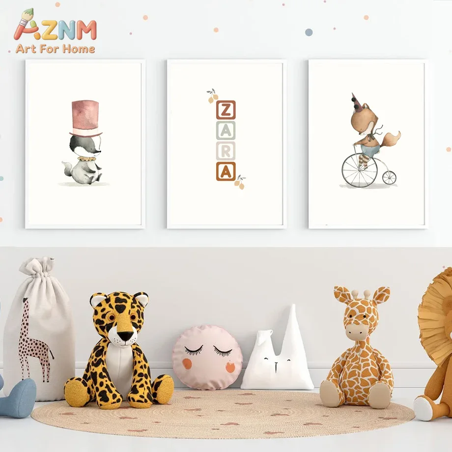 Poster Kanvas Tanpa Bingkai AZ - Baby Name Wall Art ulasan dan harga