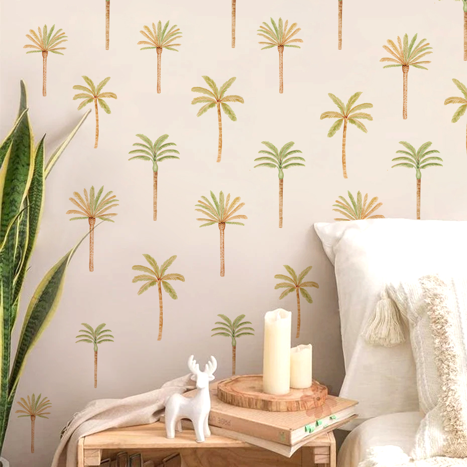 Boho pohon kelapa stiker dindi - Baby Nursery Wallpaper ulasan dan harga