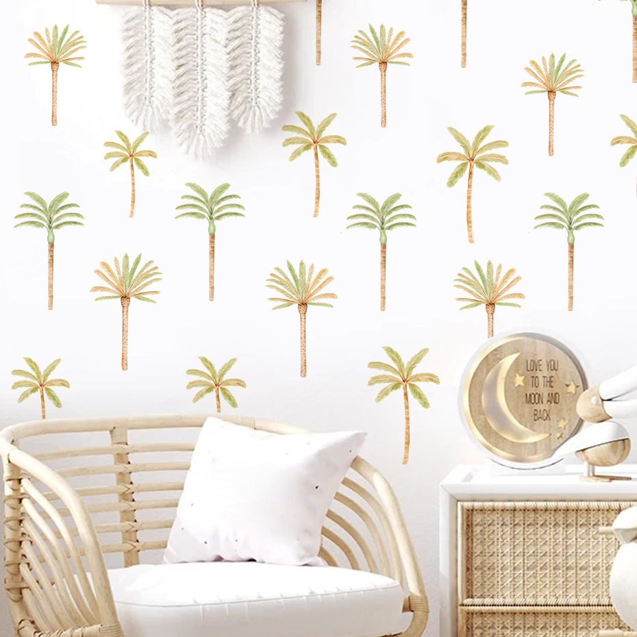 Boho pohon kelapa stiker dindi - Baby Nursery Wallpaper ulasan dan harga
