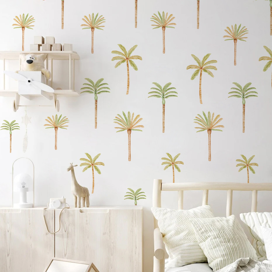 Boho pohon kelapa stiker dindi - Baby Nursery Wallpaper ulasan dan harga