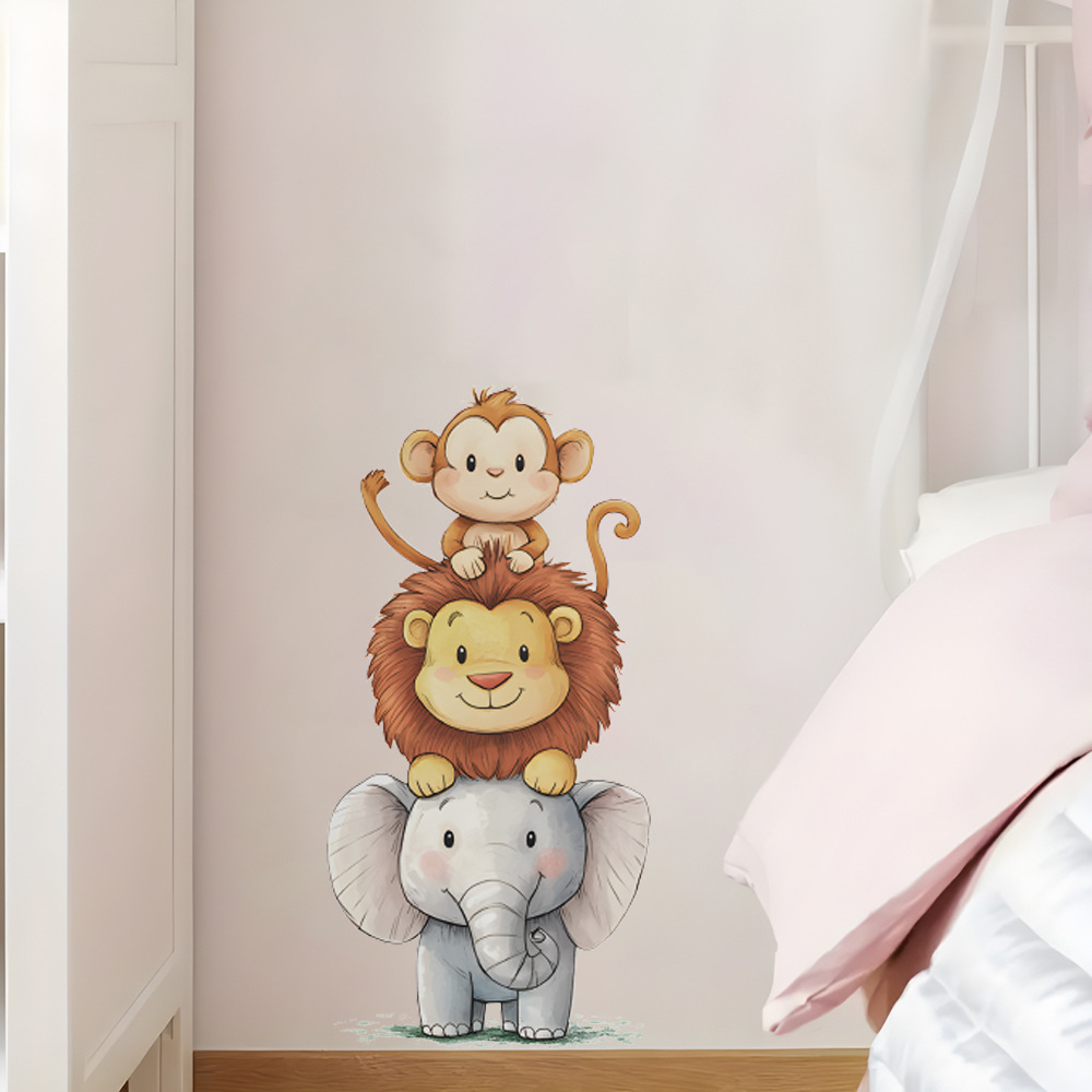 Stiker Dinding Hewan Hutan Luc - Baby Nursery Wallpaper ulasan dan harga