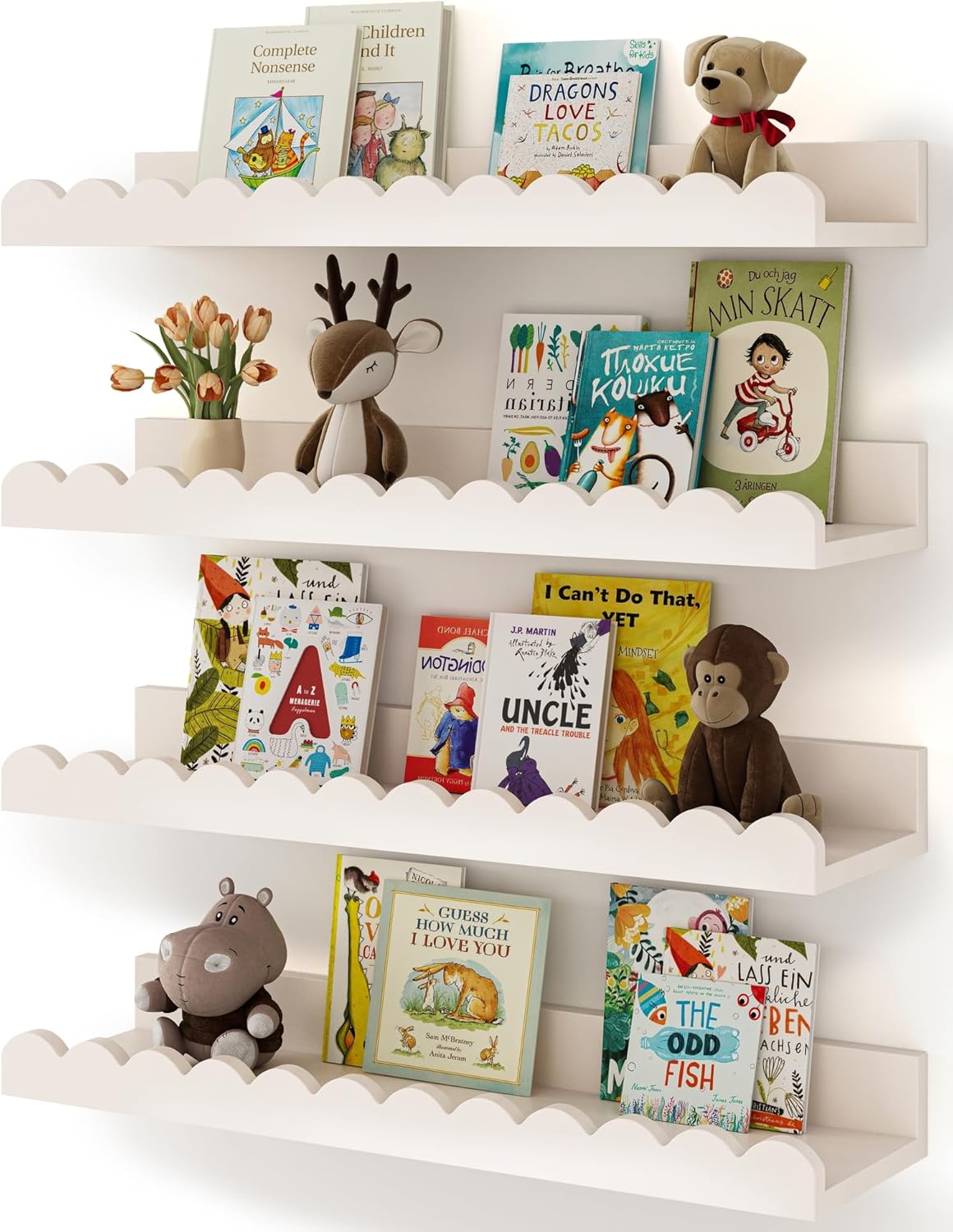 Satu set berisi 4 rak buku ana - Baby Nursery Floating Shelves ulasan dan harga