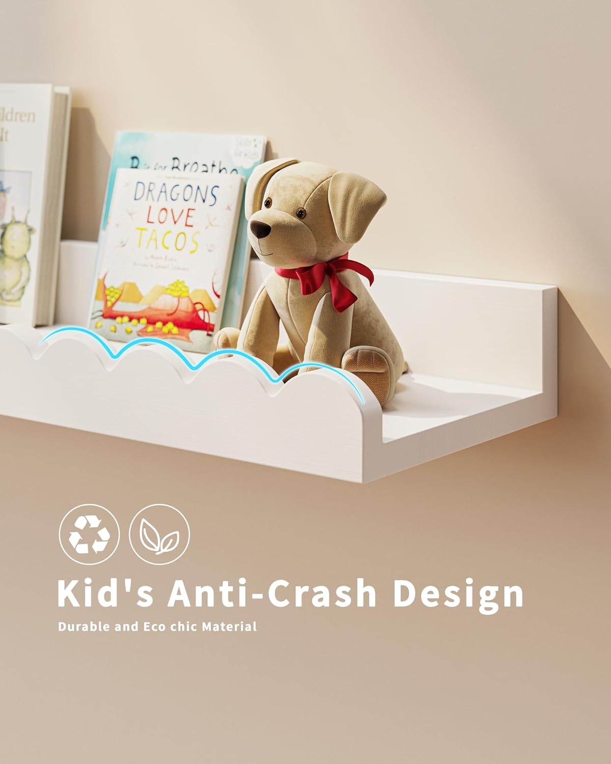 Satu set berisi 4 rak buku ana - Baby Nursery Floating Shelves ulasan dan harga