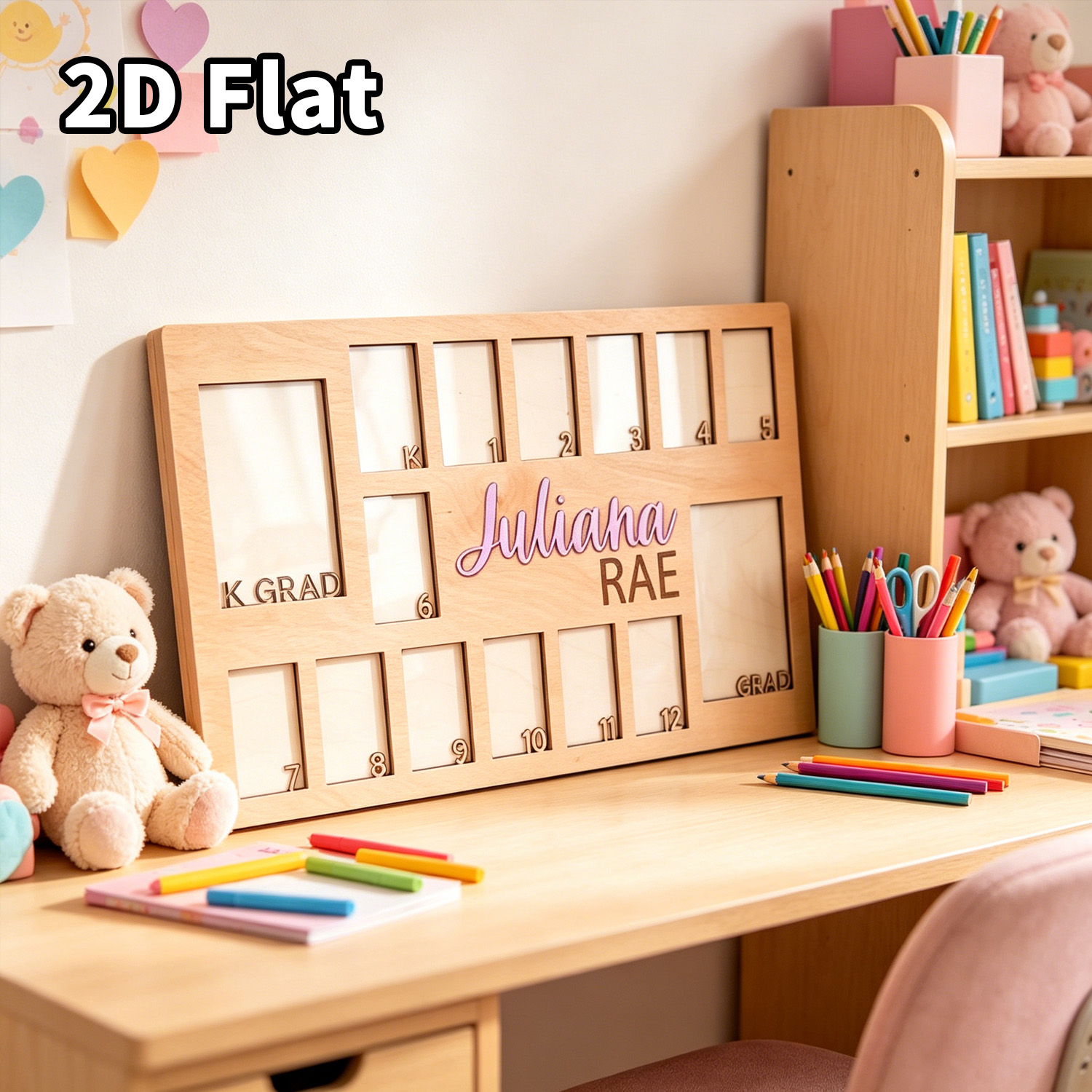 1 Buah Bingkai Foto Kayu Kusto - Baby Nursery Office ulasan dan harga