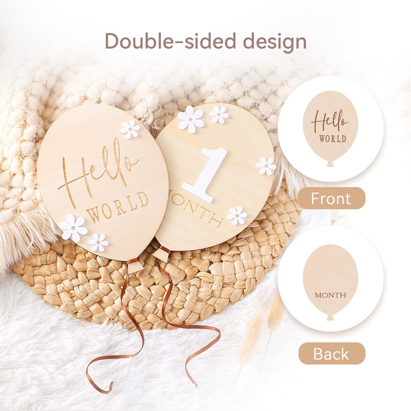 Set Bunga Papan Tonggak Kayu K - Milestone Card Set ulasan dan harga