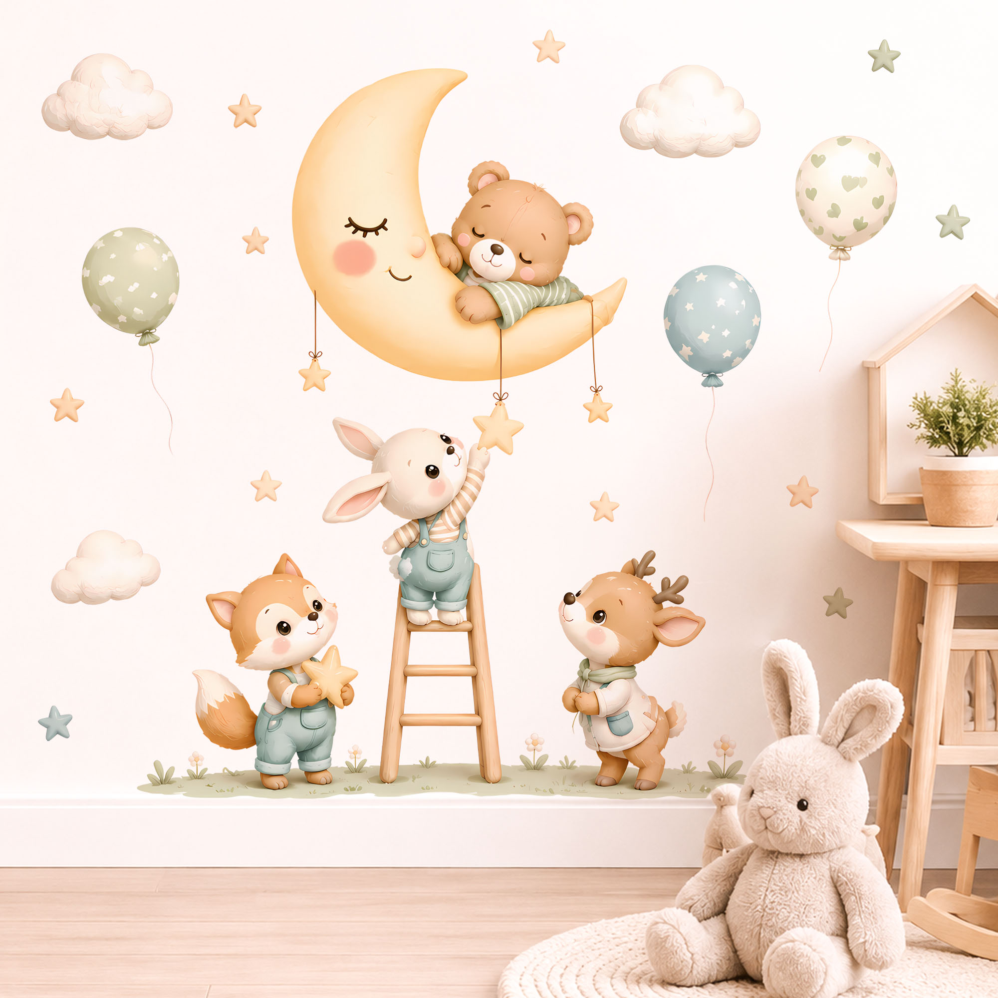 Stiker Dinding Hewan Hutan, De - Baby Nursery Wallpaper ulasan dan harga