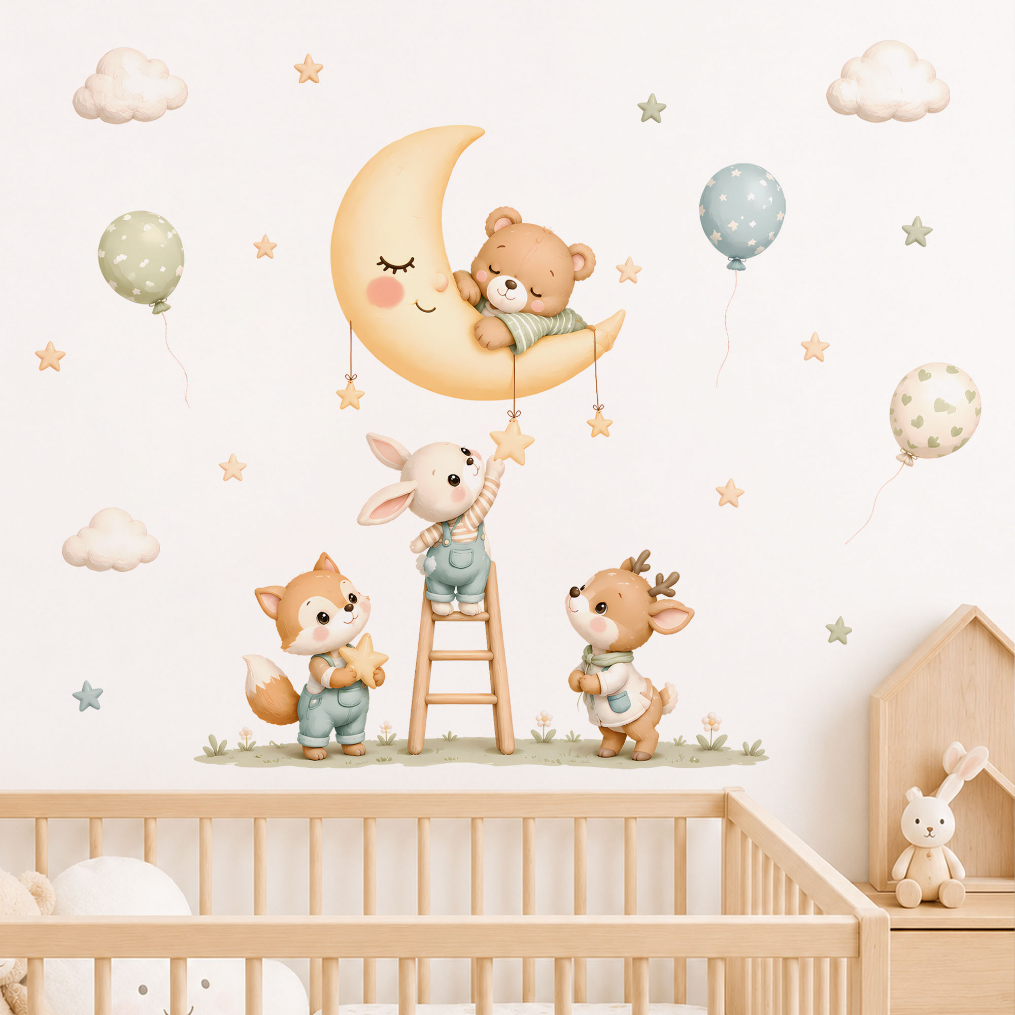 Stiker Dinding Hewan Hutan, De - Baby Nursery Wallpaper ulasan dan harga