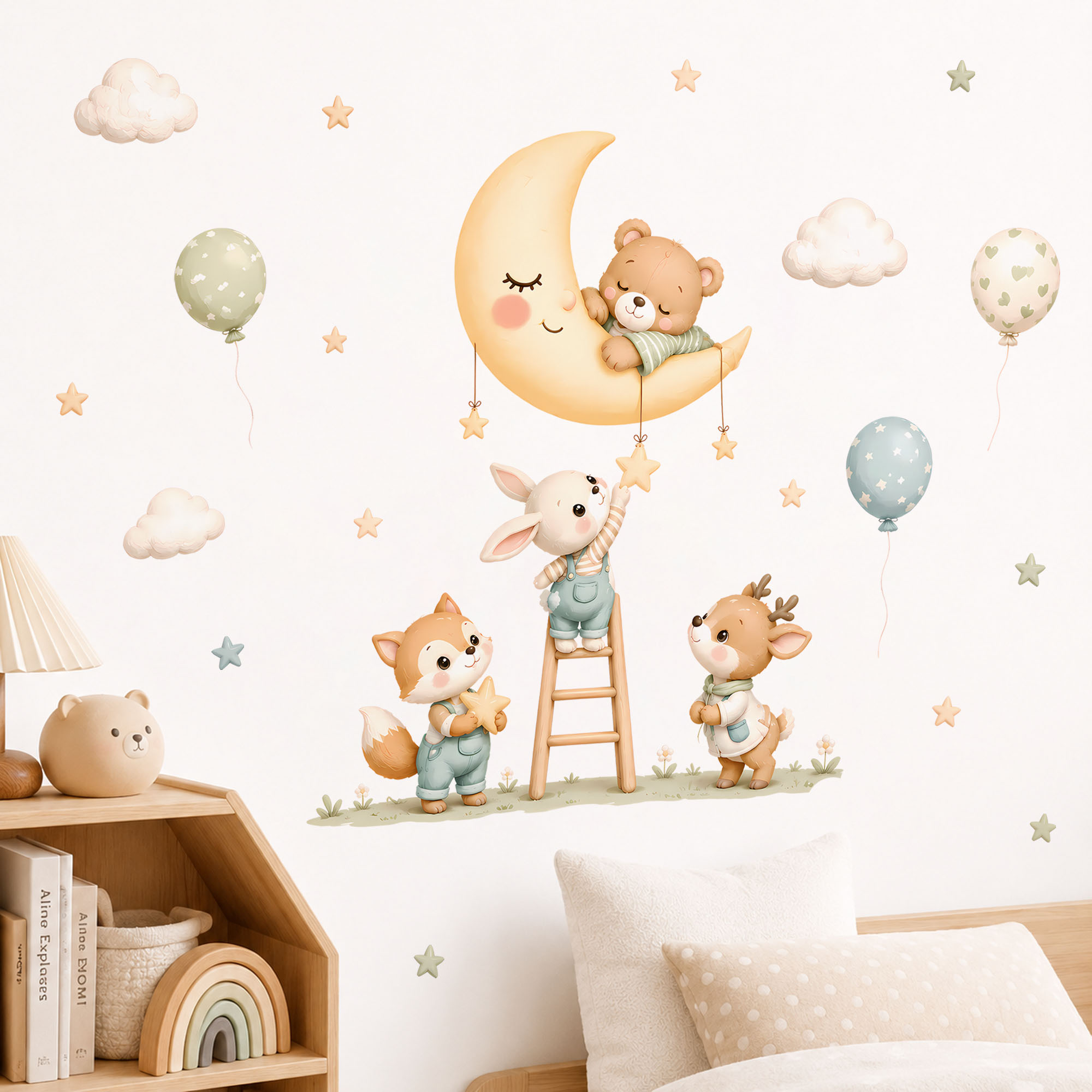 Stiker Dinding Hewan Hutan, De - Baby Nursery Wallpaper ulasan dan harga
