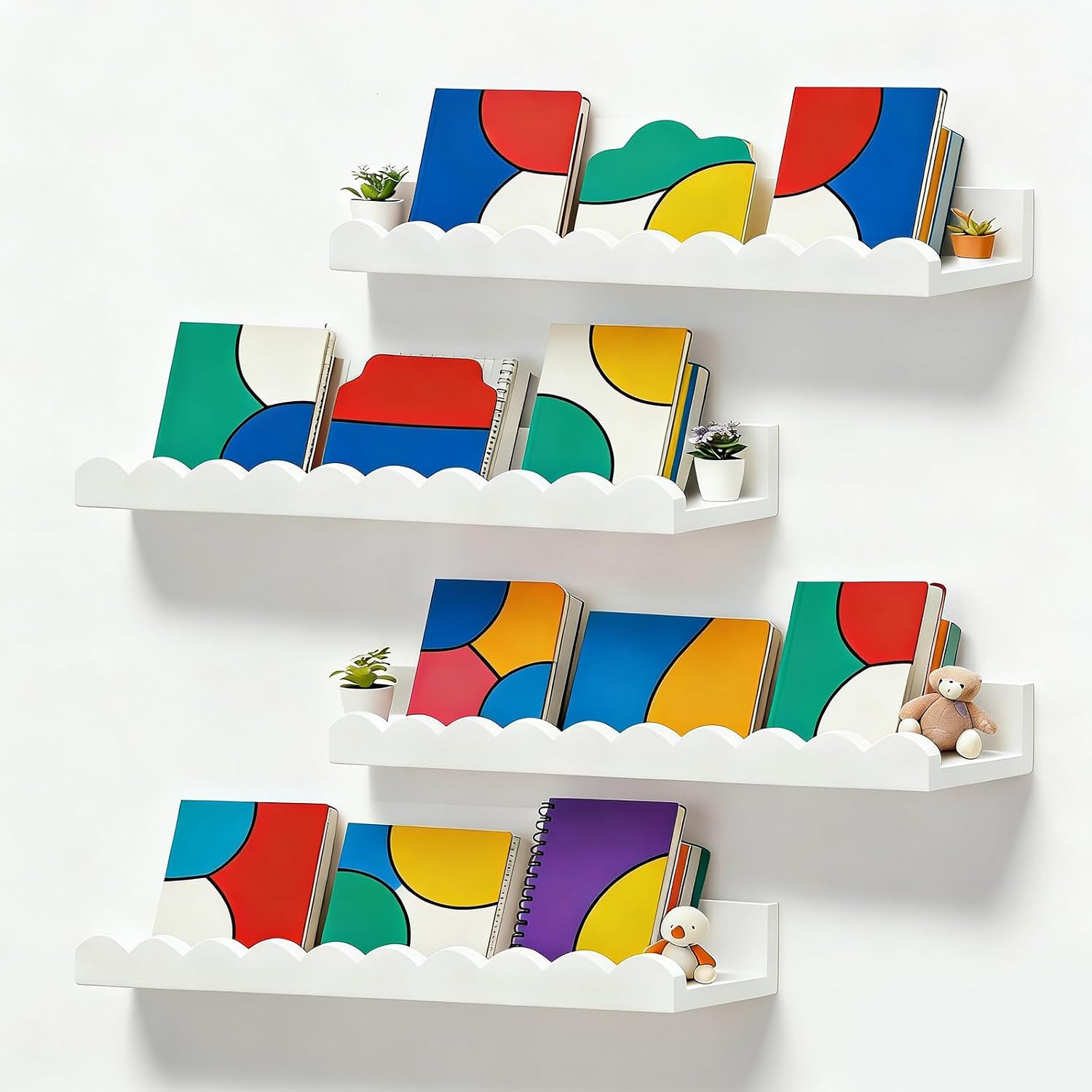 Satu set berisi 4 rak buku gan - Baby Nursery Floating Shelves ulasan dan harga