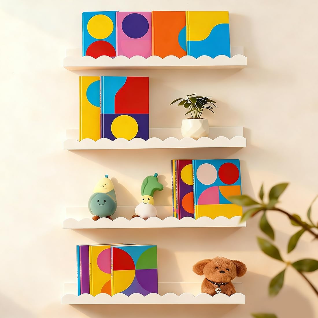 Satu set berisi 4 rak buku gan - Baby Nursery Floating Shelves ulasan dan harga