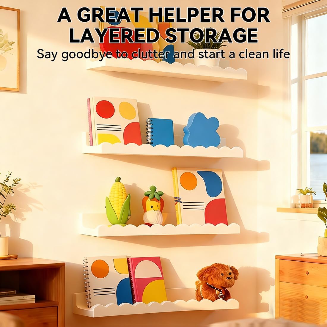 Satu set berisi 4 rak buku gan - Baby Nursery Floating Shelves ulasan dan harga