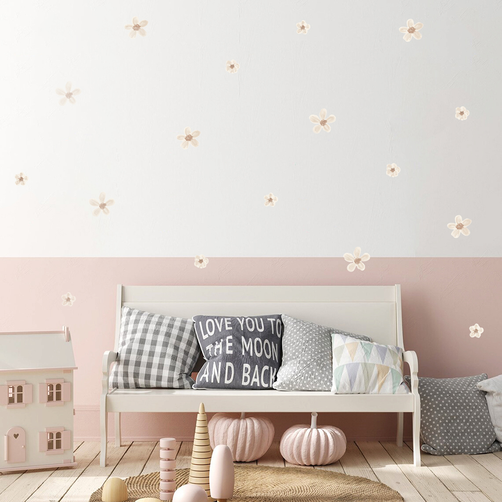 Boho warna Solid bunga pembibi - Baby Nursery Wallpaper ulasan dan harga
