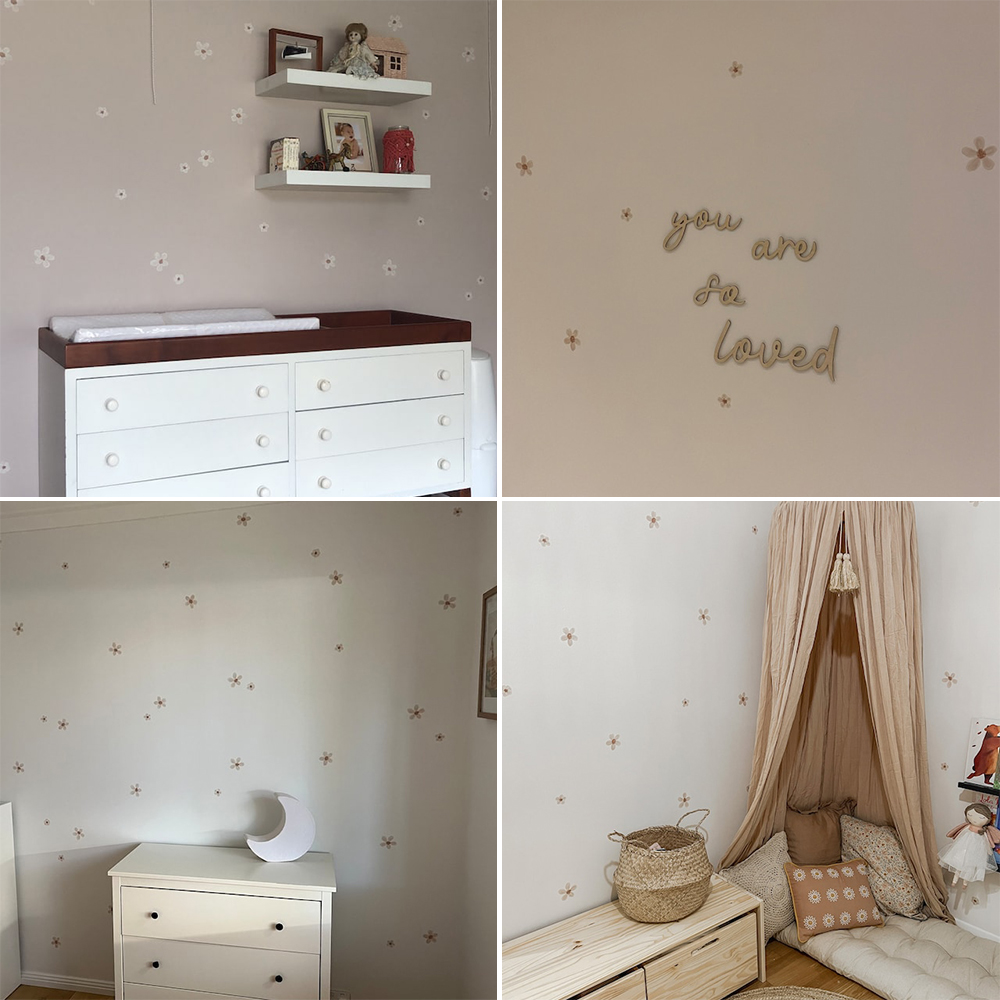Boho warna Solid bunga pembibi - Baby Nursery Wallpaper ulasan dan harga
