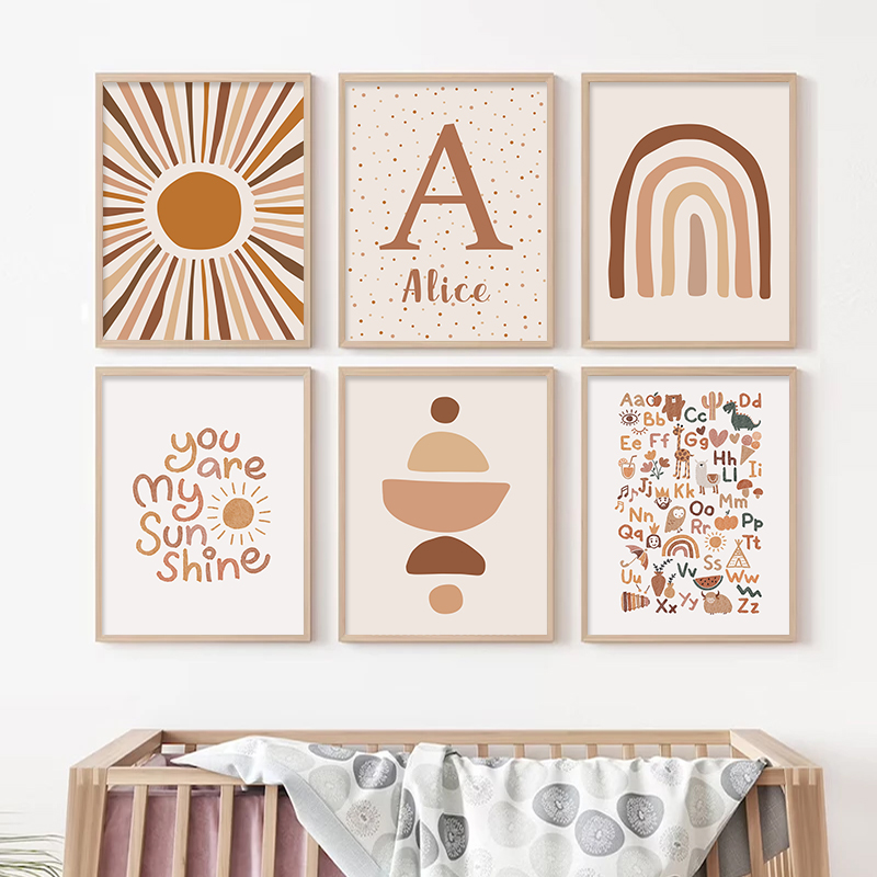 Abstrak Matahari Pelangi Kusto - Baby Name Wall Art ulasan dan harga