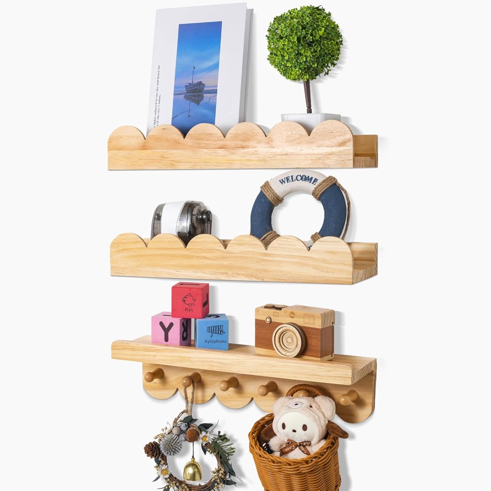 Rak Buku Anak 3 Buah Rak Kayu  - Baby Nursery Floating Shelves ulasan dan harga
