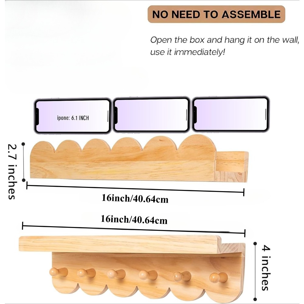 Rak Buku Anak 3 Buah Rak Kayu  - Baby Nursery Floating Shelves ulasan dan harga