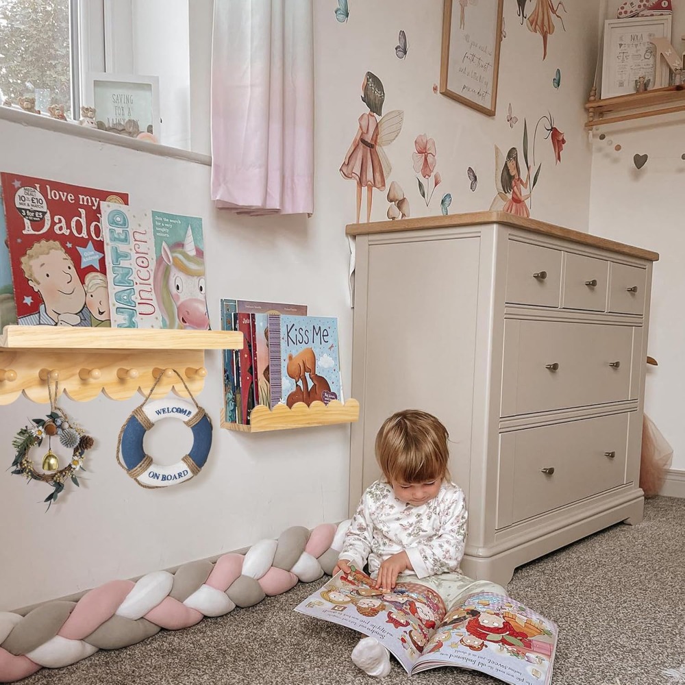 Rak Buku Anak 3 Buah Rak Kayu  - Baby Nursery Floating Shelves ulasan dan harga