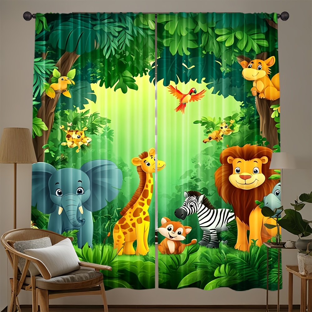 2 Buah Tirai Hewan Kartun Tira - Baby Nursery Office ulasan dan harga