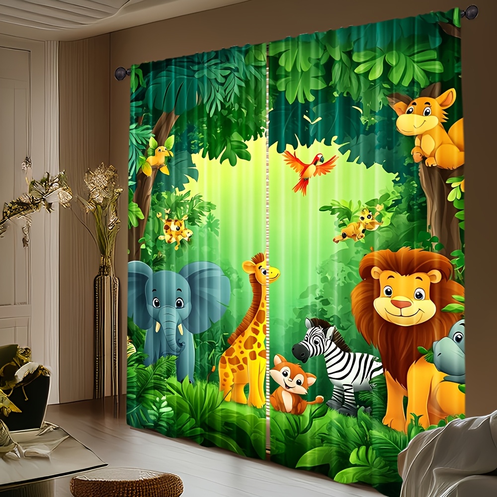 2 Buah Tirai Hewan Kartun Tira - Baby Nursery Office ulasan dan harga