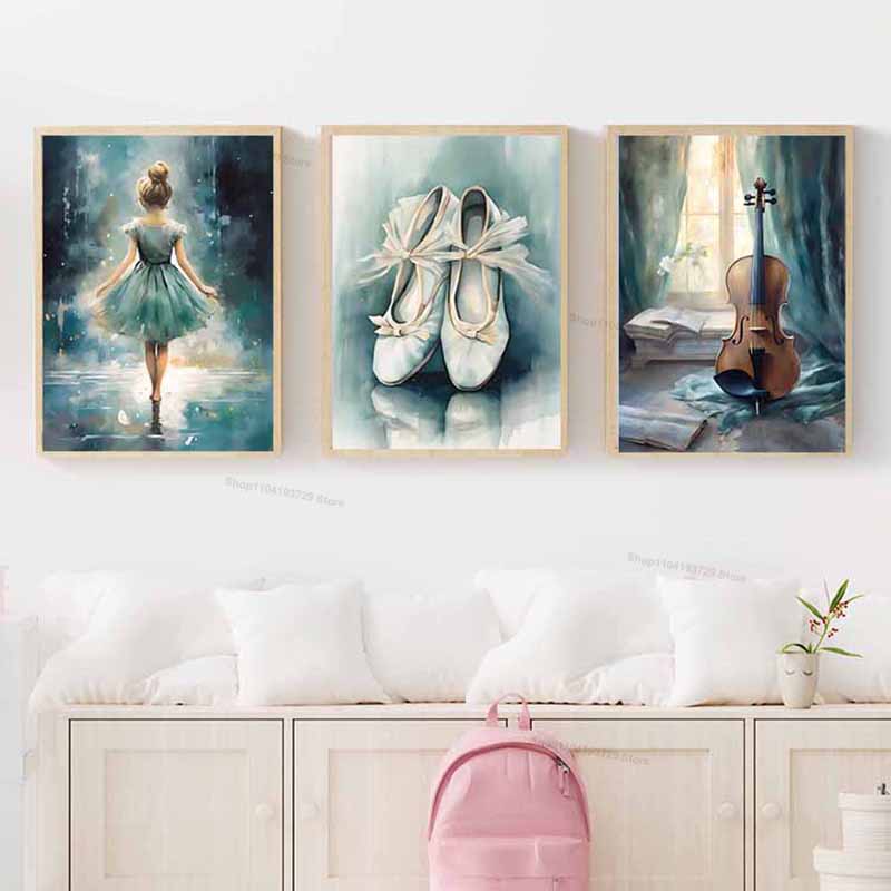 Sepatu Balet Gadis Cat Air Cel - Baby Nursery Posters ulasan dan harga