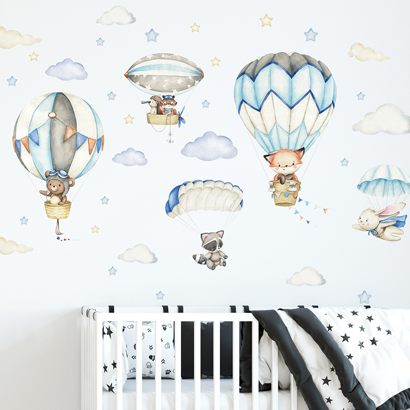 Stiker dinding balon udara hew - Baby Nursery Wallpaper ulasan dan harga