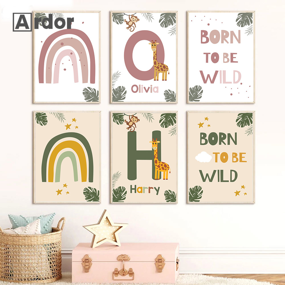 Poster Hewan Hutan Nordik Luki - Baby Nursery Jungle ulasan dan harga