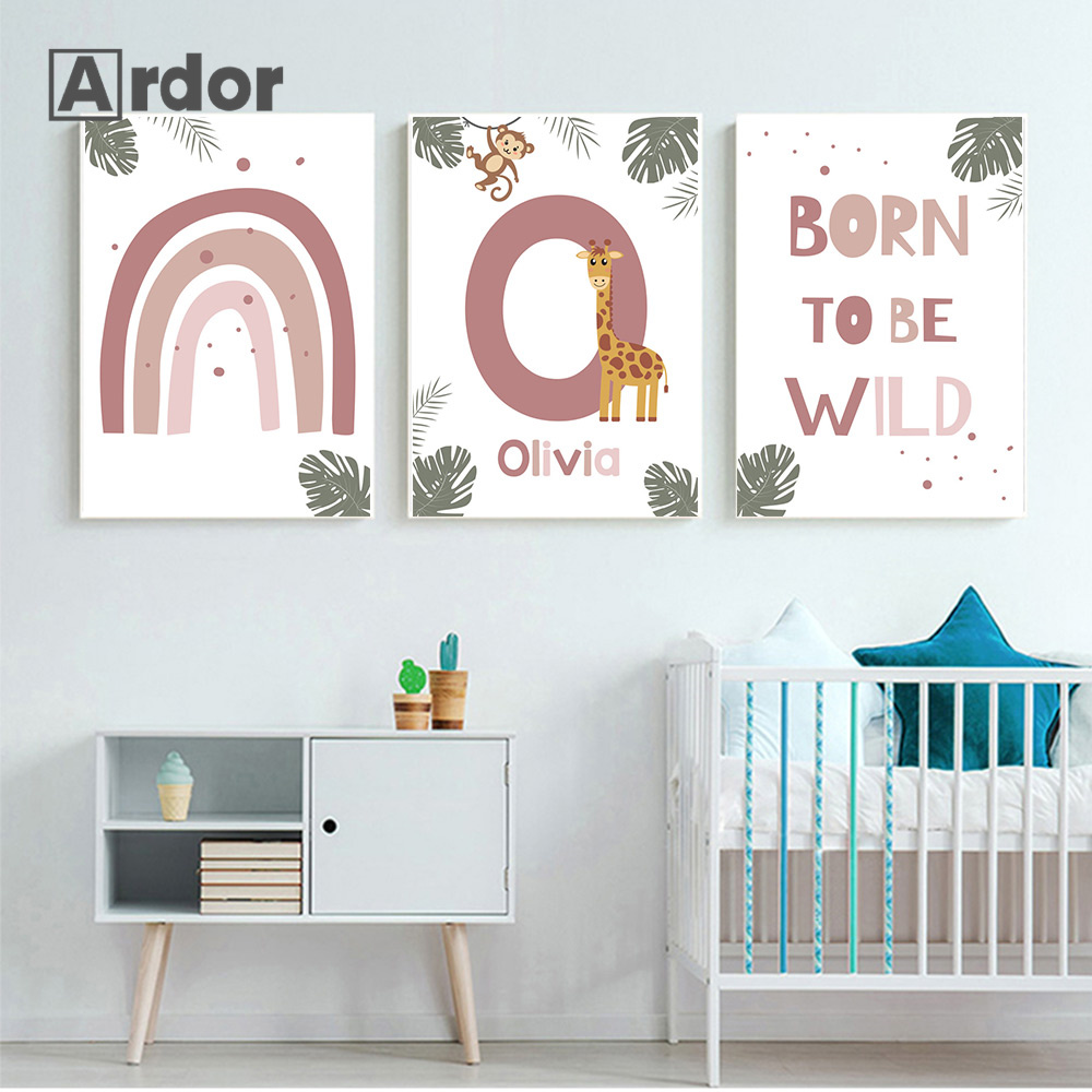 Poster Hewan Hutan Nordik Luki - Baby Nursery Jungle ulasan dan harga