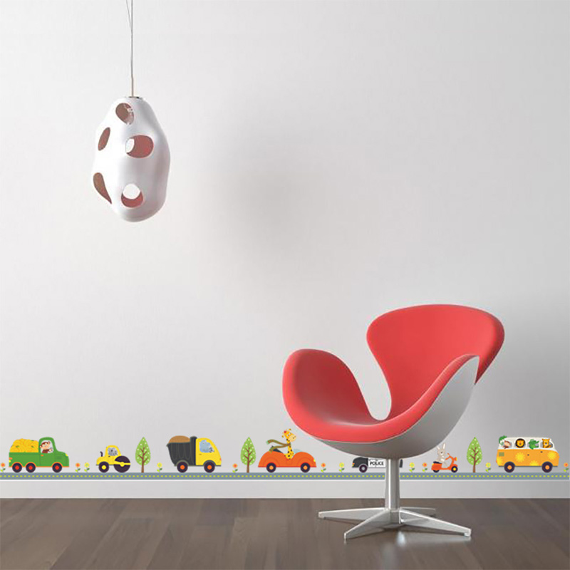 Stiker dinding Mobil binatang  - Baby Nursery Wallpaper ulasan dan harga