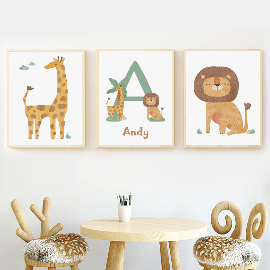Seni Dinding Kanvas Poster Cet - Baby Nursery Jungle ulasan dan harga