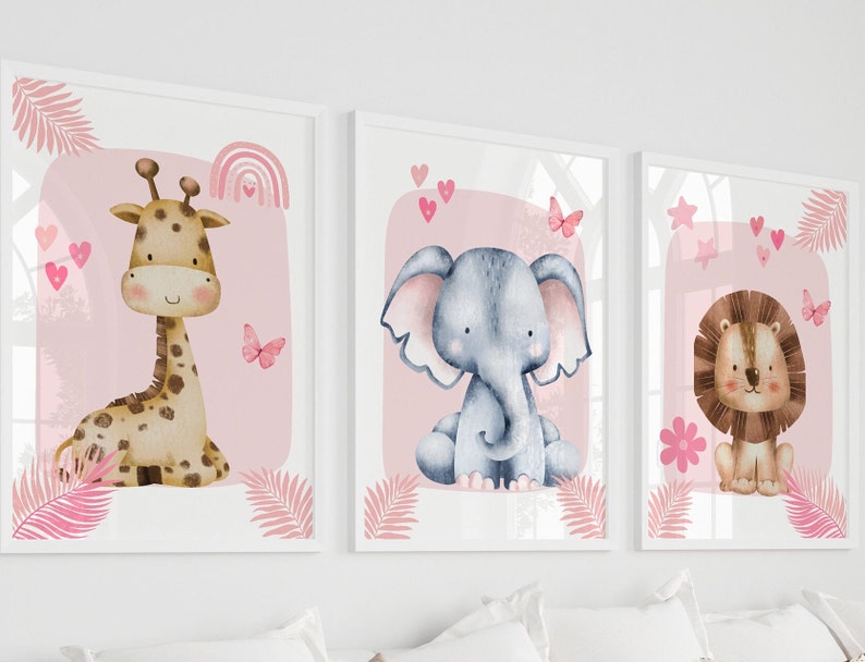 1/3 Buah Poster Seni Dinding S - Baby Nursery Giraffe ulasan dan harga