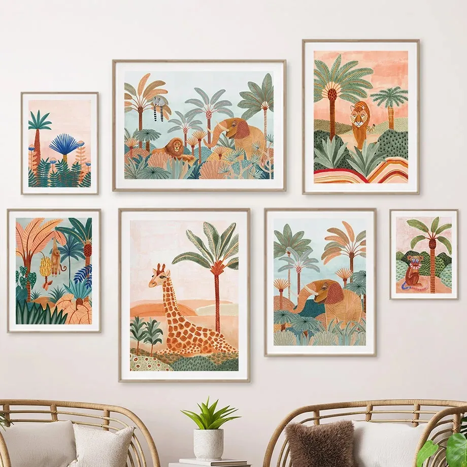 Boho Hewan Hutan Harimau Monye - Baby Nursery Jungle ulasan dan harga