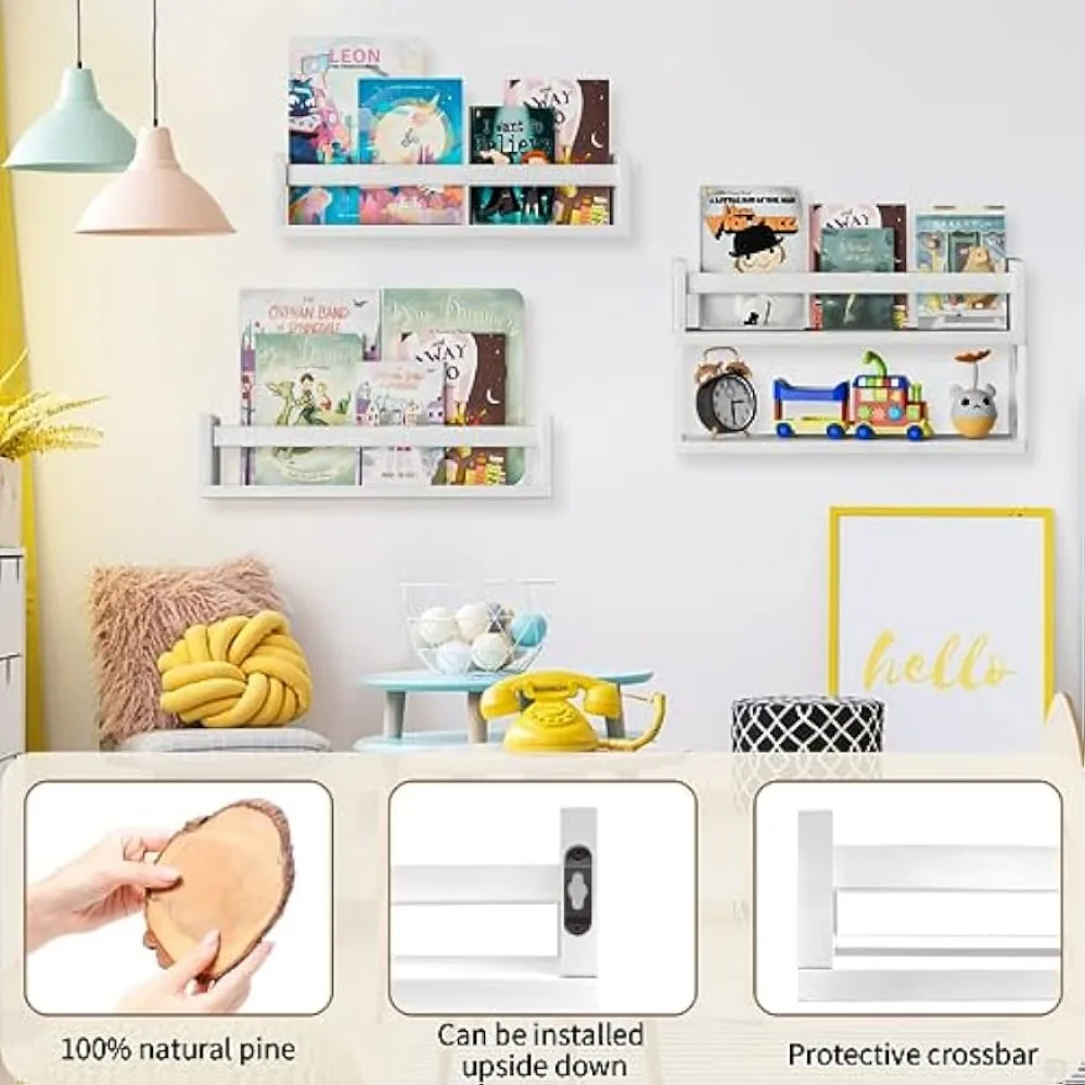 Rak Buku QimCoor Set 4+1, Rak  - Baby Nursery Floating Shelves ulasan dan harga