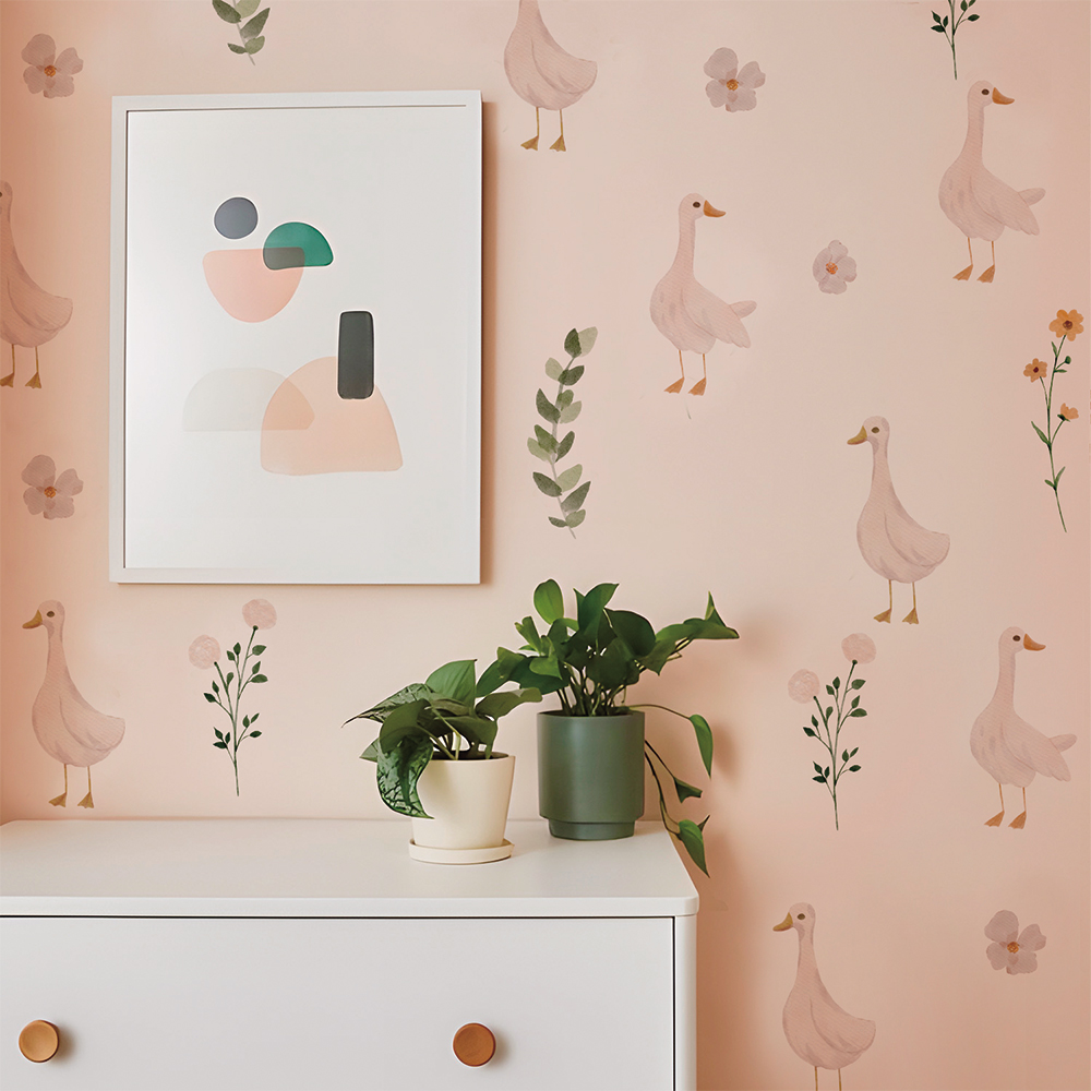 Set Stiker Dinding Flora Angsa - Baby Nursery Wallpaper ulasan dan harga