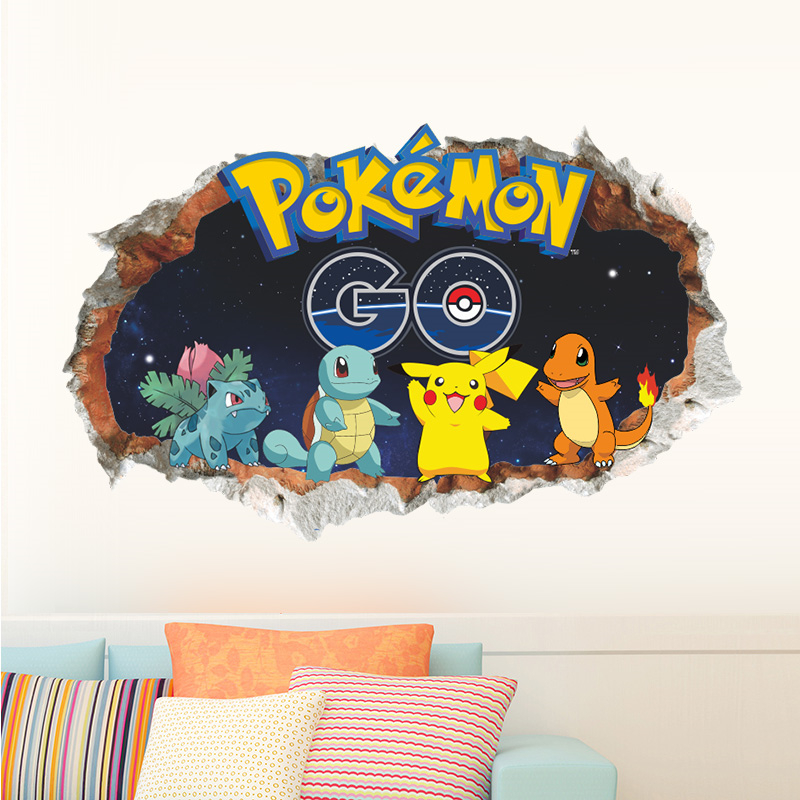 Stiker dinding kartun 4:pikach - Wall Decal Nursery ulasan dan harga