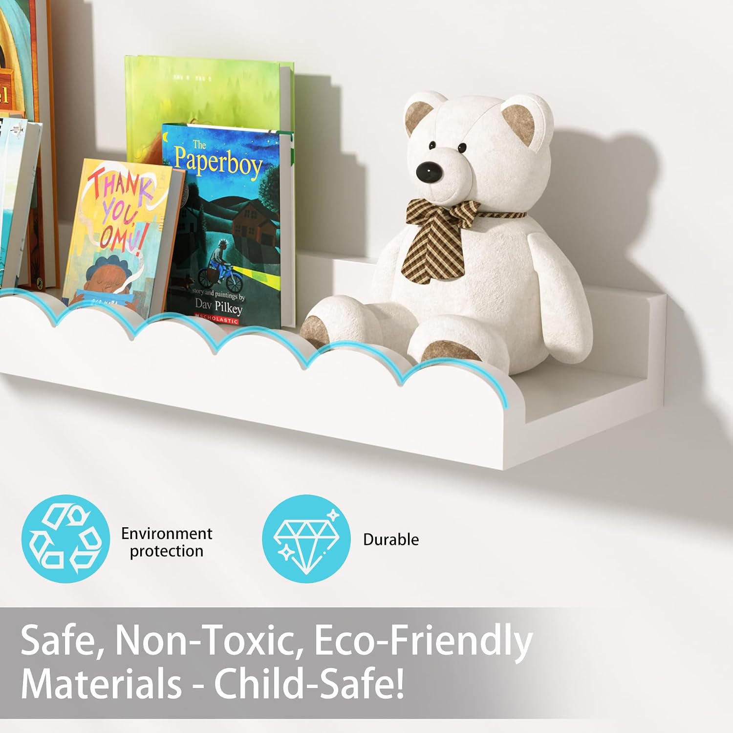 Satu set berisi 4 rak gantung  - Baby Nursery Floating Shelves ulasan dan harga