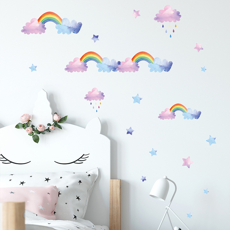 Stiker Dinding Awan Pelangi Ka - Baby Nursery Layout ulasan dan harga
