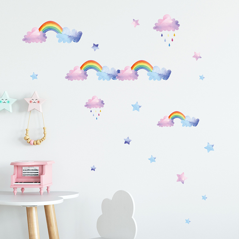 Stiker Dinding Awan Pelangi Ka - Baby Nursery Layout ulasan dan harga