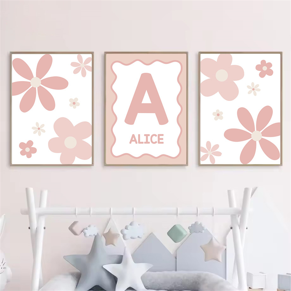 Poster Kartun Bunga Daisy Mera - Baby Name Wall Art ulasan dan harga
