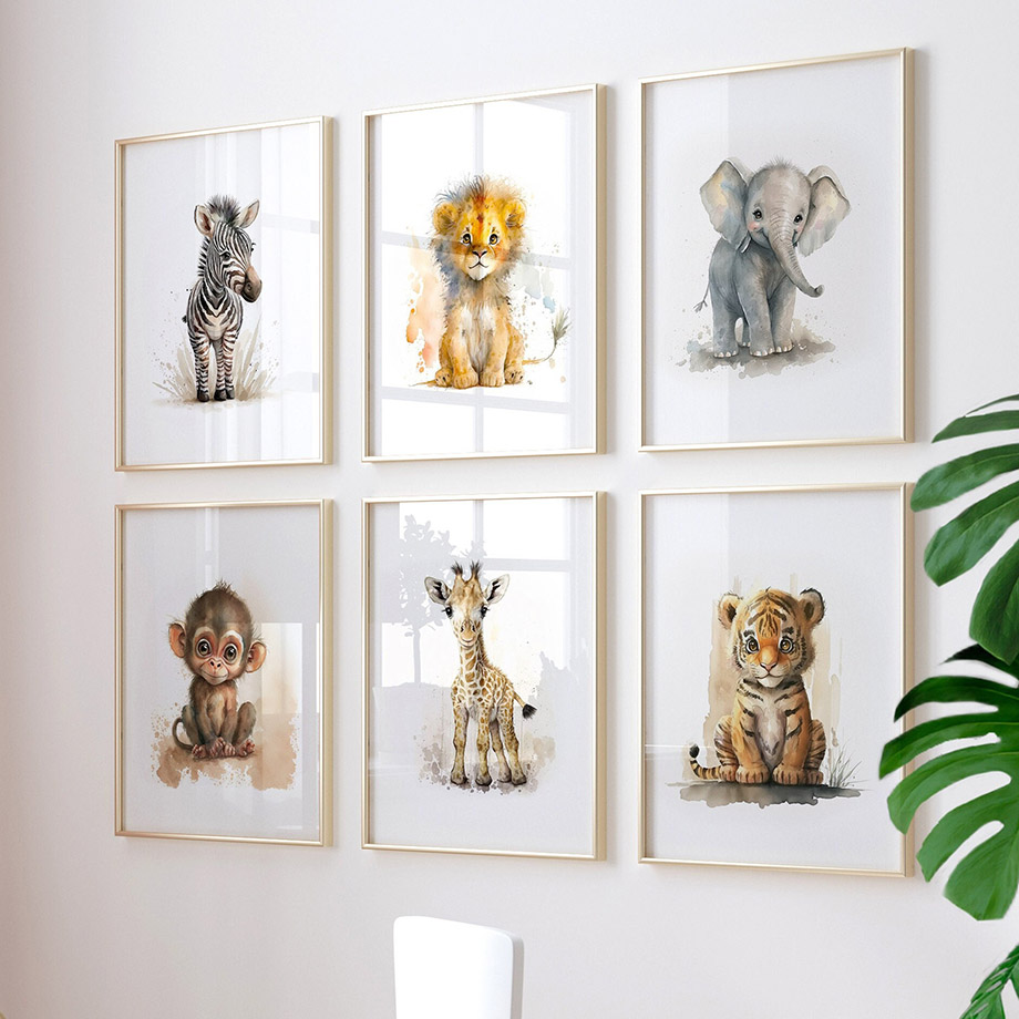 Lukisan Kanvas Hewan Kandang A - Baby Nursery Giraffe ulasan dan harga