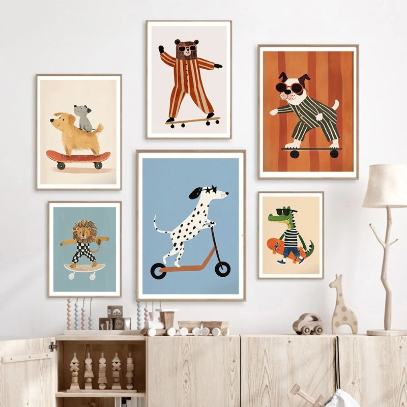 1 Buah Poster Skateboard Kucin - Baby Nursery Posters ulasan dan harga