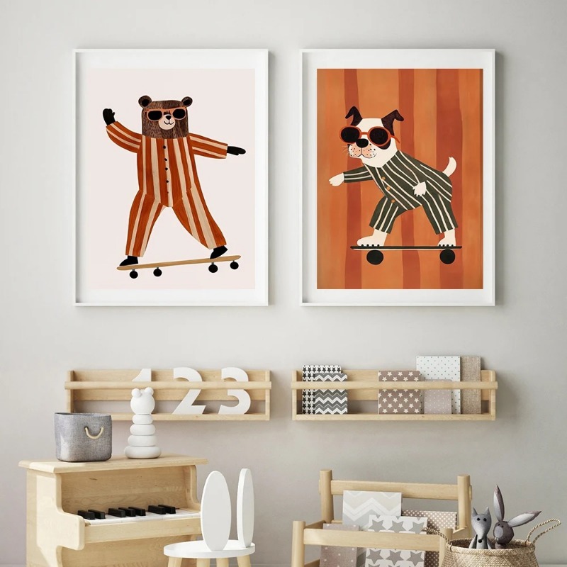 1 Buah Poster Skateboard Kucin - Baby Nursery Posters ulasan dan harga
