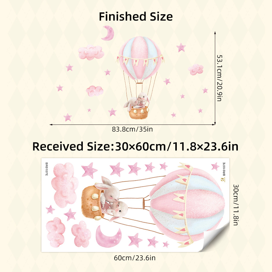 Stiker Dinding Awan Balon Mera - Baby Nursery Wallpaper ulasan dan harga